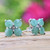 Emerald and marcasite stud earrings, 'Chic Petals' - Floral-Themed Emerald Marcasite Silver Stud Earrings (image 2b) thumbail