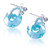 Blown glass beaded dangle earrings, 'Lagoon Sentiment' - Handblown Glass Beaded Dangle Earrings in Lagoon Blue Hues