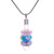 Glass beaded pendant necklace, 'Enchanting Amulets' - Spring-Themed Necklace with Purple Handblown Glass Pendants