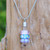 Glass beaded pendant necklace, 'Enchanting Amulets' - Spring-Themed Necklace with Purple Handblown Glass Pendants