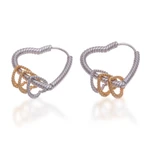Gold-accented hoop earrings, 'Lovely Hearts' - 18k Gold-Accented Hoop Earrings with Heart-Themed Charms