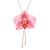 Gold-accented natural flower lariat necklace, 'Primaveral Fantasy' - Handmade 22k Gold-Accented Lariat Necklace with Pink Orchid