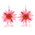 Natural flower dangle earrings, 'Chic Red Water Lily' - Red Water Lily Dangle Earrings with 22k Gold-Plated Hooks