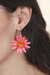 Natural flower dangle earrings, 'Chic Red Water Lily' - Red Water Lily Dangle Earrings with 22k Gold-Plated Hooks