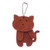 Leather keychains, 'Kind Kitties' (pair) - Pair of Leather Cat Keychains in Chocolate and Brown Hues