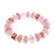 Blown glass and crystal beaded stretch bracelet, 'Sweet Spell' - Blown Glass and Crystal Beaded Stretch Bracelet in Pink Hue