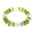Blown glass and crystal beaded stretch bracelet, 'Dazzling Spell' - Art Glass and Crystal Beaded Stretch Bracelet in Light Green