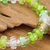 Blown glass and crystal beaded stretch bracelet, 'Dazzling Spell' - Art Glass and Crystal Beaded Stretch Bracelet in Light Green