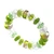 Blown glass and crystal beaded stretch bracelet, 'Dazzling Spell' - Art Glass and Crystal Beaded Stretch Bracelet in Light Green