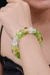 Blown glass and crystal beaded stretch bracelet, 'Dazzling Spell' - Art Glass and Crystal Beaded Stretch Bracelet in Light Green