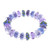 Blown glass and crystal beaded stretch bracelet, 'Tender Spell' - Purple-Hued Blown Glass and Crystal Beaded Stretch Bracelet