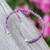 Amethyst beaded cuff bracelet, 'Life of Wisdom' - Purple Amethyst Beaded Cuff Bracelet Handmade in Thailand (image 2b) thumbail