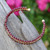 Gold-accented garnet beaded cuff bracelet, 'Red Lively Colors' - Garnet Beaded Polished 14k Gold-Accented Cuff Bracelet (image 2) thumbail
