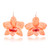 Gold-accented natural flower statement earrings, 'Natural Feeling in Peach' - Resin-Coated Orange Orchid Gold-Accented Statement Earrings thumbail