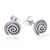 Sterling silver stud earrings, 'Stylish Spirals' - Spiral-Themed Oxidized Polished Silver Stud Earrings