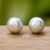 Sterling silver stud earrings, 'Bright Globes' - Orb-Shaped Modern Textured Sterling Silver Stud Earrings