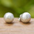 Sterling silver stud earrings, 'Bright Globes' - Orb-Shaped Modern Textured Sterling Silver Stud Earrings