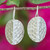 Sterling silver drop earrings, 'Hammered Leaves' - Textured Sterling Silver Drop Earrings with Hammered Finish