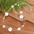 Silver station beaded strand necklace, 'Worlds of Light' - Artisan-Made Hammered Silver Two-Strand Station Necklace