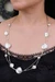 Silver station beaded strand necklace, 'Worlds of Light' - Artisan-Made Hammered Silver Two-Strand Station Necklace