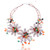 Multi-gemstone beaded statement necklace, 'Tropical Blooms' - Multi-Gemstone Statement Necklace with Tropical Flower Theme