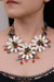 Multi-gemstone beaded statement necklace, 'Tropical Blooms' - Multi-Gemstone Statement Necklace with Tropical Flower Theme