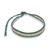 Glass beaded wristband bracelet, 'Peace at the Forest' - Green and Purple Glass Bead and Leather Wristband Bracelet
