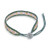 Glass beaded wristband bracelet, 'Peace at the Forest' - Green and Purple Glass Bead and Leather Wristband Bracelet