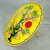 Cotton parasol, 'Peace Cranes in Yellow' - Thai-Made Hand-Painted Crane-Themed Yellow Cotton Parasol
