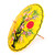 Cotton parasol, 'Peace Cranes in Yellow' - Thai-Made Hand-Painted Crane-Themed Yellow Cotton Parasol