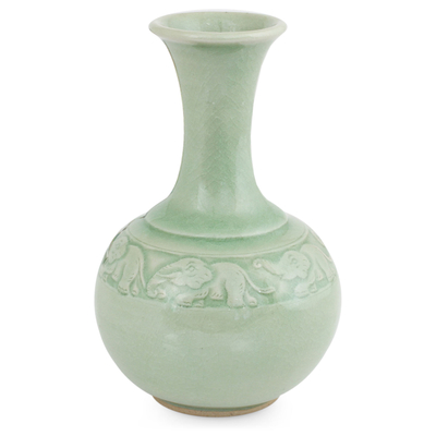 Handcrafted Celadon Ceramic Vase