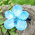 Natural orchid hair clip, 'Blue Whisper' - Glossy Resin-Coated Blue Natural Orchid Metallic Hair Clip