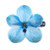 Natural orchid hair clip, 'Blue Whisper' - Glossy Resin-Coated Blue Natural Orchid Metallic Hair Clip