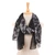 Cotton scarves, 'Shadows of Titanium' (set of 2) - Black and Titanium Grey 2-Piece 100% Cotton Scarves Set