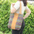Cotton tote bag, 'Lanna Brown' - Thai-Inspired Brown and Blue Zippered 100% Cotton Tote Bag