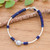 Lapis lazuli beaded bracelet, 'Daisy Crown in Blue' - Sterling and Karen Silver Blue Lapis Lazuli Beaded Bracelet (image 2) thumbail