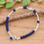 Lapis lazuli beaded bracelet, 'Daisy Crown in Blue' - Sterling and Karen Silver Blue Lapis Lazuli Beaded Bracelet (image 2c) thumbail