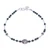 Glass beaded bracelet, 'Petals of Forest' - Floral Green Glass and Silver Beaded Bracelet from Thailand