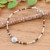 Tiger's eye beaded bracelet, 'Petals of Courage' - Silver and Tiger's Eye Beaded Hill Tribe Pendant Bracelet