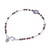 Tiger's eye beaded bracelet, 'Petals of Courage' - Silver and Tiger's Eye Beaded Hill Tribe Pendant Bracelet