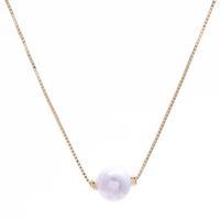Gold-plated cultured pearl pendant necklace, 'Timeless Grace' - 18k Gold-Plated Ball Necklace with Cultured Pearl Pendant