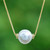 Gold-plated cultured pearl pendant necklace, 'Timeless Grace' - 18k Gold-Plated Ball Necklace with Cultured Pearl Pendant (image 2) thumbail