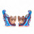 Wood figurines, 'Feline Waves' (set of 2) - Artisan-Made 2-Piece Painted Raintreed Wood Cat Figurine Set