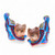 Wood figurines, 'Feline Waves' (set of 2) - Artisan-Made 2-Piece Painted Raintreed Wood Cat Figurine Set