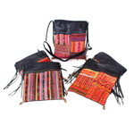 Leather-accented cotton blend sling bag, 'Perfect Patchwork' - Hill Tribe Patchwork Leather-Accented Cotton Blend Sling Bag