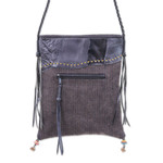 Leather-accented cotton blend sling bag, 'Perfect Patchwork' - Hill Tribe Patchwork Leather-Accented Cotton Blend Sling Bag