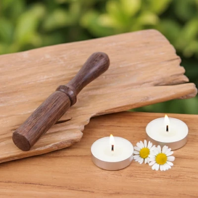 Walnut wood mallet, 'Polished Striker' - Walnut Wood Mallet for Singing Bowl Meditation Practices