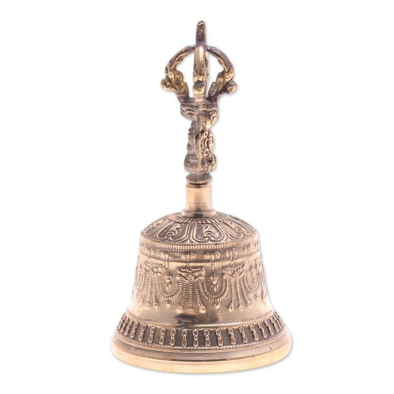 Engraved Tibetan Ghanta Bronze Bell for Meditation Practices ...