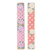 Wood bookmarks, 'Blossoming Pages' (set of 2) - Floral 2-Piece Hand-Painted Carved Longan Wood Bookmark Set