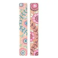 Wood bookmarks, 'Primaveral Tales' (set of 2) - Spring-Themed Pink and Green 2-Piece Wooden Bookmark Set